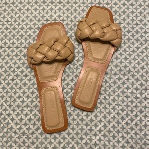 NWOT square-toe braided sandals